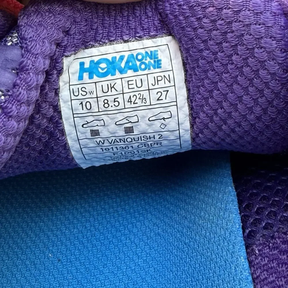 Hoka One One Vanquish 2 Women’s US 10 Purple Mesh Sneaker Athletic Shoe Classic